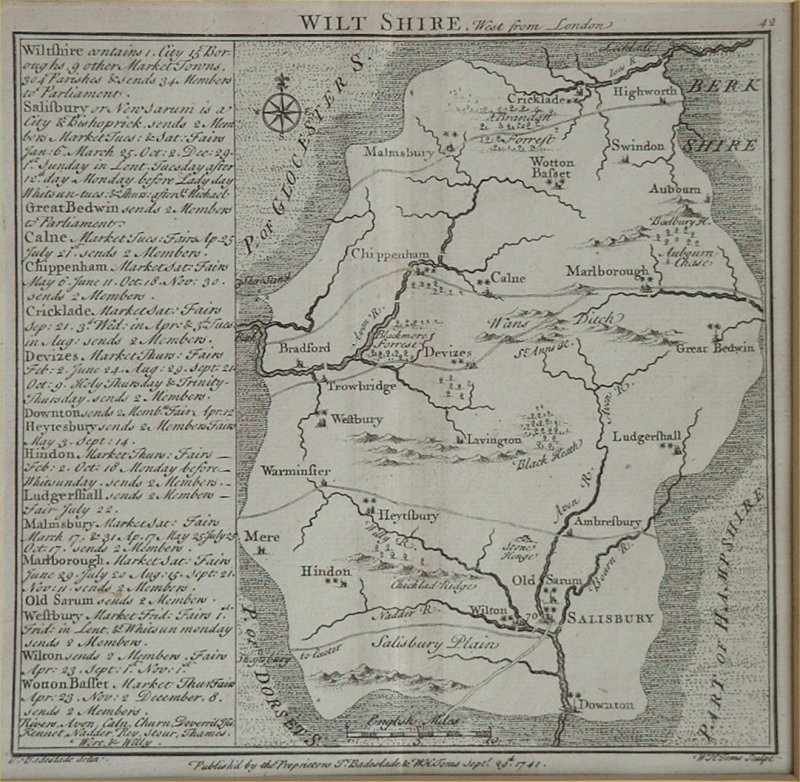Map of Wiltshire - Badeslade